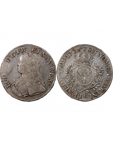 LOUIS XV - ECU AUX BRANCHES D'OLIVIER 1726 E TOURS