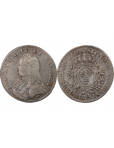 LOUIS XV - ECU AUX BRANCHES D'OLIVIER 1726 A PARIS 2