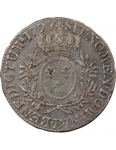 LOUIS XV - ECU AUX BRANCHES D'OLIVIER 1727 B ROUEN