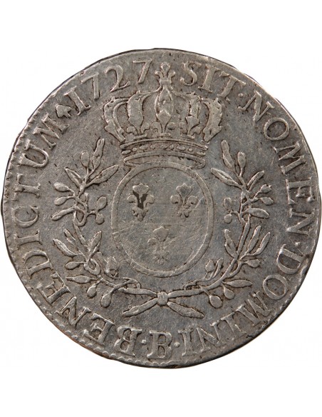 LOUIS XV - ECU AUX BRANCHES D'OLIVIER 1727 B ROUEN