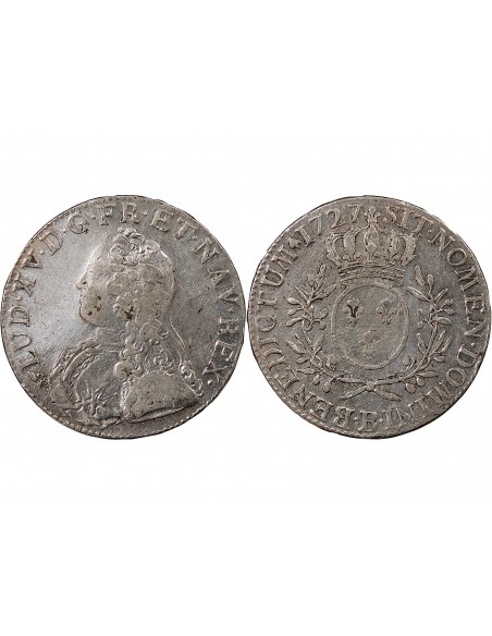 LOUIS XV - ECU AUX BRANCHES D'OLIVIER 1727 B ROUEN