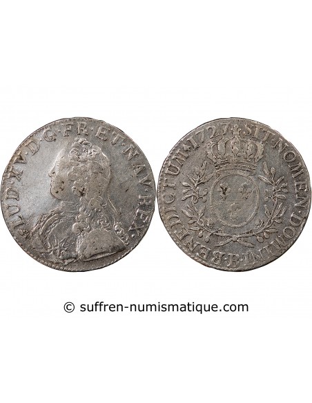 LOUIS XV - ECU AUX BRANCHES D'OLIVIER 1727 B ROUEN