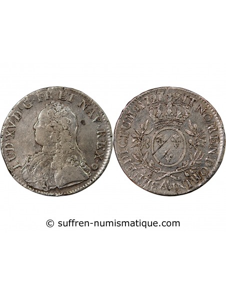 LOUIS XV - ECU AUX BRANCHES D'OLIVIER 1727 AA METZ