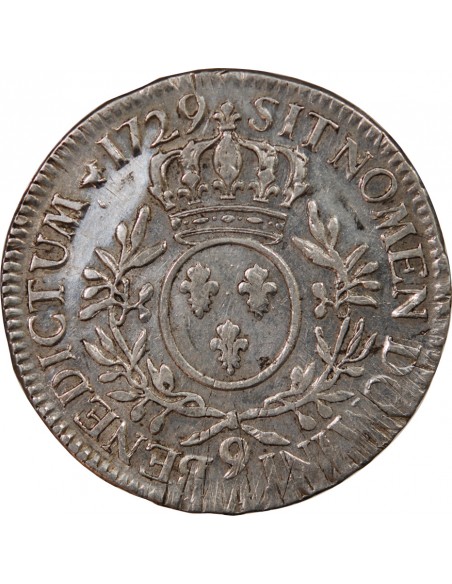 LOUIS XV - ECU AUX BRANCHES D'OLIVIER 1729 RENNES