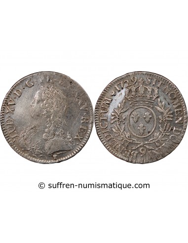 LOUIS XV - ECU AUX BRANCHES D'OLIVIER 1729 RENNES