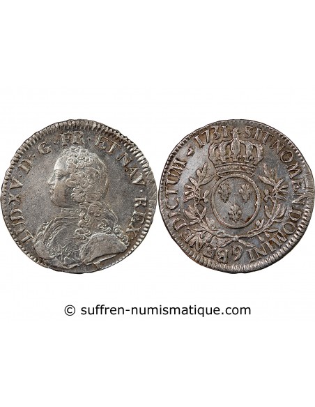 LOUIS XV - ECU AUX BRANCHES D'OLIVIER 1731 RENNES