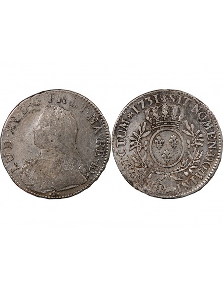 LOUIS XV - ECU AUX BRANCHES D'OLIVIER 1731 PAU