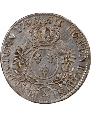 LOUIS XV - ECU AUX BRANCHES D'OLIVIER 1733 X AMIENS