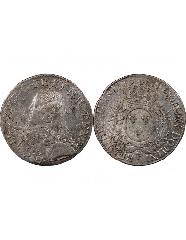 LOUIS XV - ECU AUX BRANCHES D'OLIVIER 1735 P DIJON