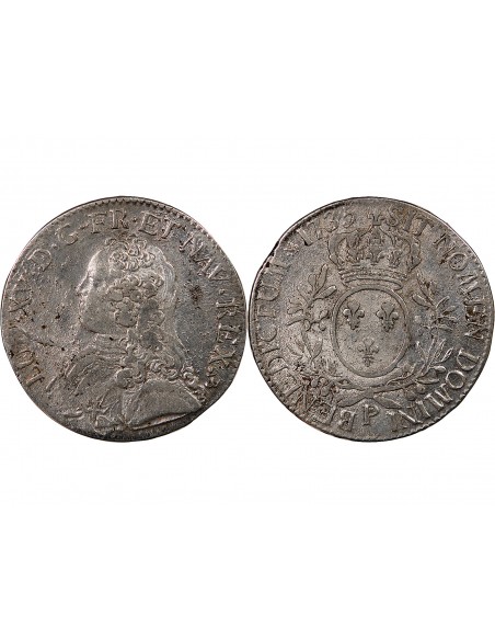 LOUIS XV - ECU AUX BRANCHES D'OLIVIER 1735 P DIJON