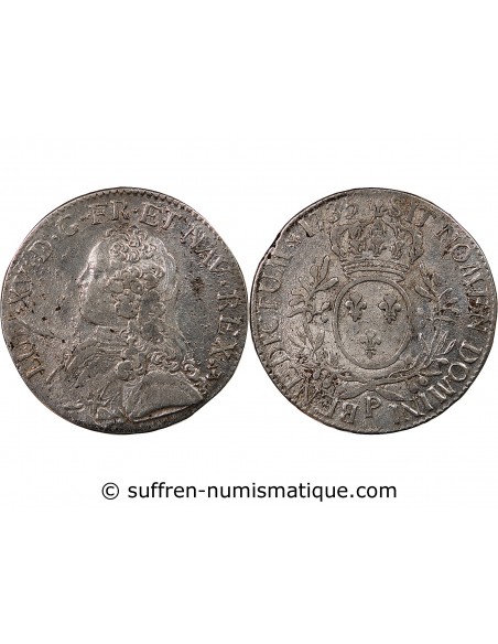 LOUIS XV - ECU AUX BRANCHES D'OLIVIER 1735 P DIJON