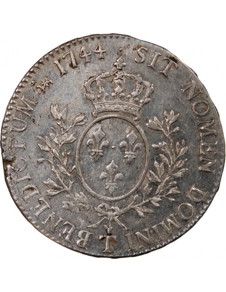 LOUIS XV﻿ - ECU AU BANDEAU ARGENT 1744 T NANTES