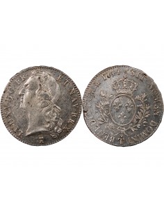 LOUIS XV﻿ - ECU AU BANDEAU ARGENT 1744 T NANTES 2