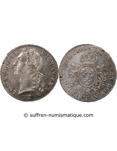 LOUIS XV﻿ - ECU AU BANDEAU ARGENT 1744 T NANTES