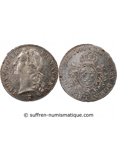 LOUIS XV﻿ - ECU AU BANDEAU ARGENT 1744 T NANTES