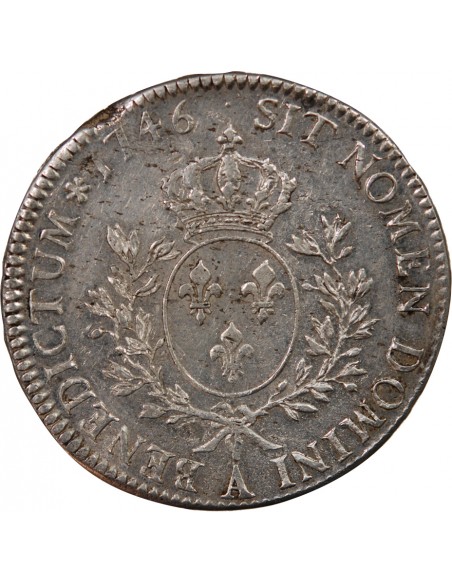 LOUIS XV﻿ - ECU AU BANDEAU ARGENT 1746 A PARIS
