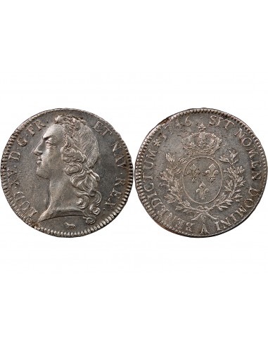 LOUIS XV﻿ - ECU AU BANDEAU ARGENT 1746 A PARIS