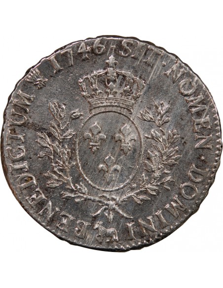 LOUIS XV﻿ - ECU AU BANDEAU ARGENT 1746 PAU