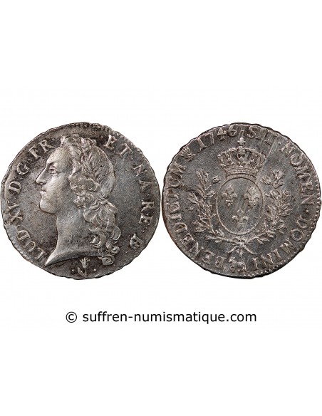 LOUIS XV﻿ - ECU AU BANDEAU ARGENT 1746 PAU