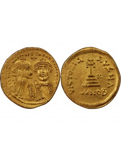 HERACLIUS & HERACLIUS CONSTANTIN - SOLIDUS OR 613 / 638 CONSTANTINOPLE 2