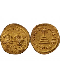 HERACLIUS & HERACLIUS CONSTANTIN - SOLIDUS OR 613 / 638 CONSTANTINOPLE 2