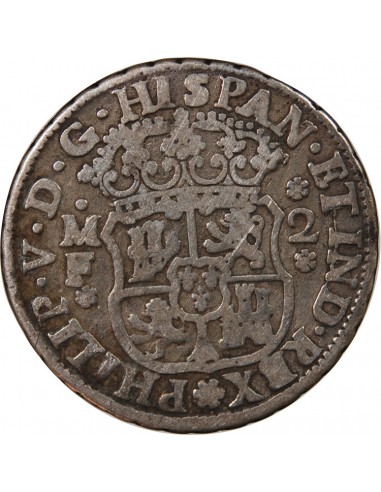 MEXIQUE, PHILIPPE V - 2 REALES ARGENT 1739 MEXICO