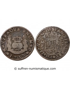MEXIQUE, PHILIPPE V - 2 REALES ARGENT 1739 MEXICO