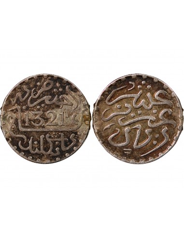 MAROC, ABD AL-AZIZ - DIRHAM ARGENT 1321 (1903)