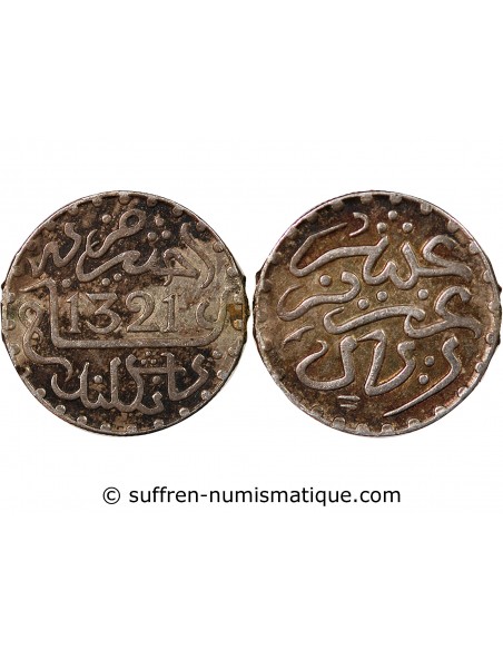 MAROC, ABD AL-AZIZ - DIRHAM ARGENT 1321 (1903)