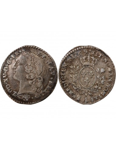 LOUIS XV - 1/20 ECU ARGENT AU BANDEAU 1769 L BAYONNE - R4