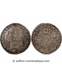 LOUIS XV - 1/20 ECU ARGENT AU BANDEAU 1769 L BAYONNE - R4