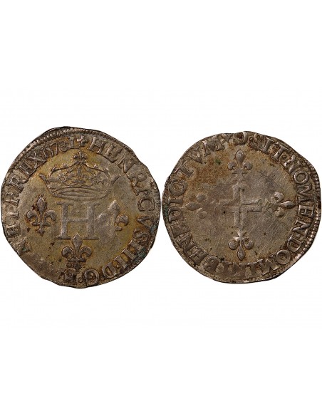 HENRI III - DOUBLE SOL PARISIS 1578 O RIOM