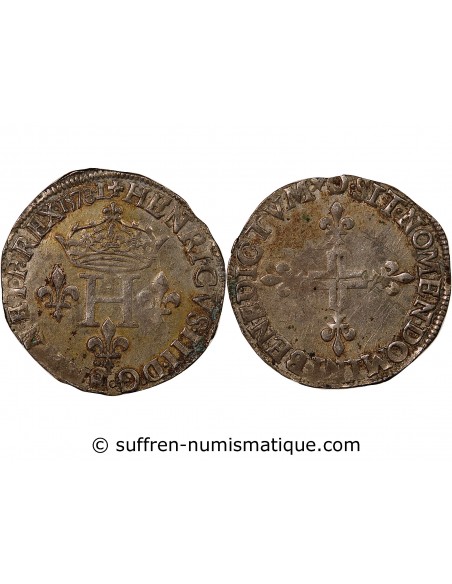 HENRI III - DOUBLE SOL PARISIS 1578 O RIOM