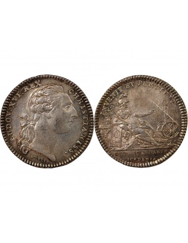 ACADEMIE ROYALE DES SCIENCES, LOUIS XVI – JETON ARGENT EMISSION DE 1775