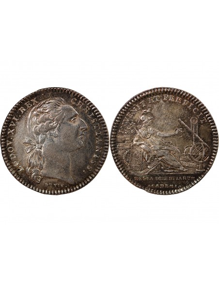 ACADEMIE ROYALE DES SCIENCES, LOUIS XVI – JETON ARGENT EMISSION DE 1775