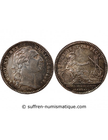 ACADEMIE ROYALE DES SCIENCES, LOUIS XVI – JETON ARGENT EMISSION DE 1775