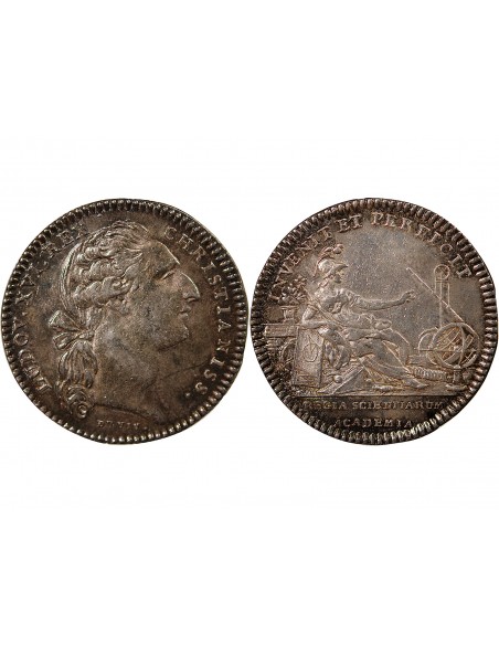 ACADEMIE ROYALE DES SCIENCES, LOUIS XVI – JETON ARGENT EMISSION DE 1775