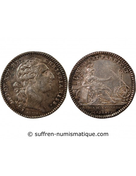 ACADEMIE ROYALE DES SCIENCES, LOUIS XVI – JETON ARGENT EMISSION DE 1775