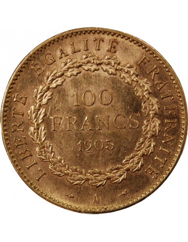 GENIE - 100 FRANCS OR 1905 "Dieu protège la France"﻿﻿