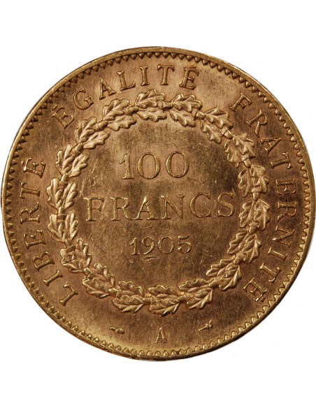 GENIE - 100 FRANCS OR 1905 "Dieu protège la France"﻿﻿