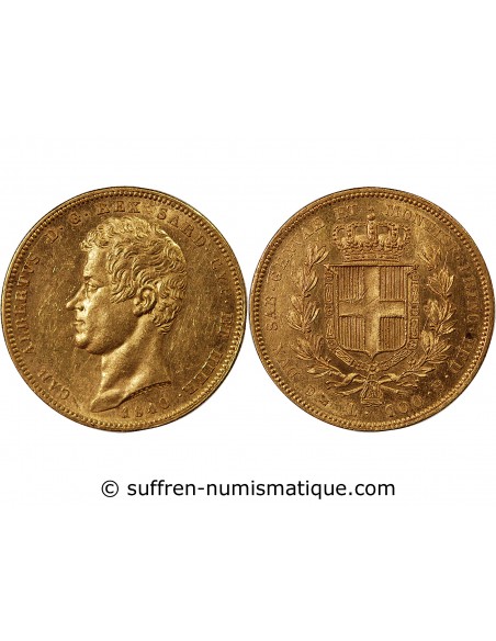 ITALIE, SARDAIGNE, CHARLES ALBERT - 100 LIRE OR 1840 GËNES
