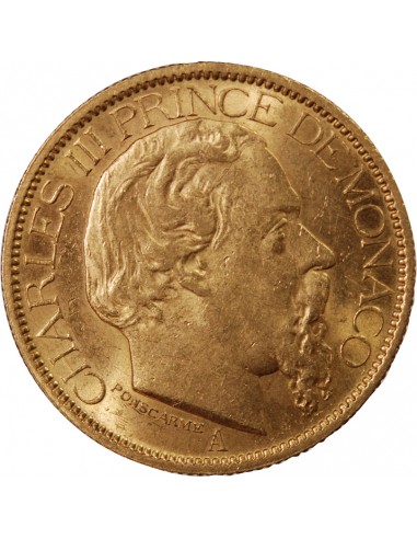 MONACO, CHARLES III - 100 FRANCS OR 1884 A