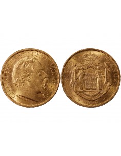 MONACO, CHARLES III - 100 FRANCS OR 1884 A 2
