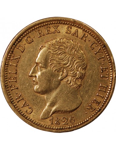 ITALIE, SARDAIGNE, CHARLES FELIX - 80 LIRE OR 1826 TURIN