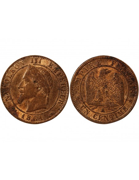 NAPOLEON III - 1 CENTIME 1861 A PARIS
