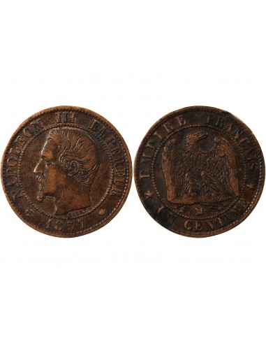 NAPOLEON III - 1 CENTIME 1857 MA MARSEILLE