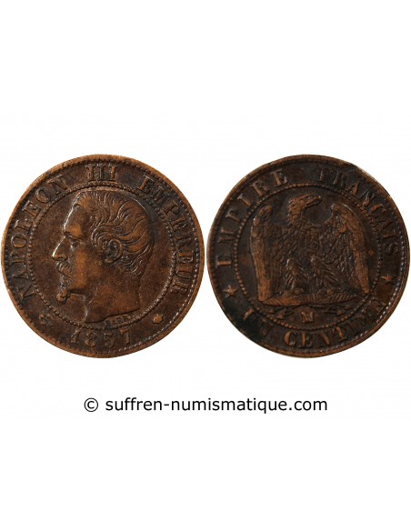 NAPOLEON III - 1 CENTIME 1857 MA MARSEILLE