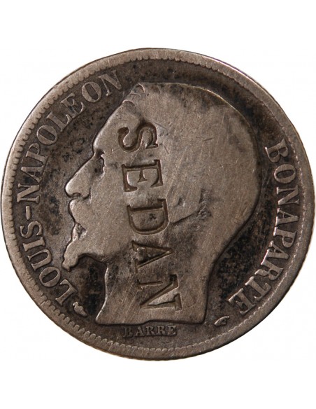NAPOLEON III - 1 FRANC ARGENT 1852 A PARIS - SURCHARGE SEDAN
