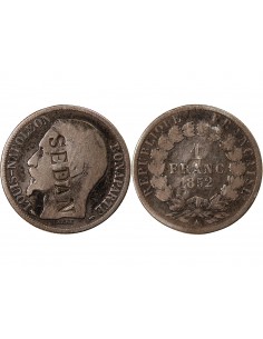 NAPOLEON III - 1 FRANC ARGENT 1852 A PARIS - SURCHARGE SEDAN 2