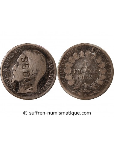 NAPOLEON III - 1 FRANC ARGENT 1852 A PARIS - SURCHARGE SEDAN